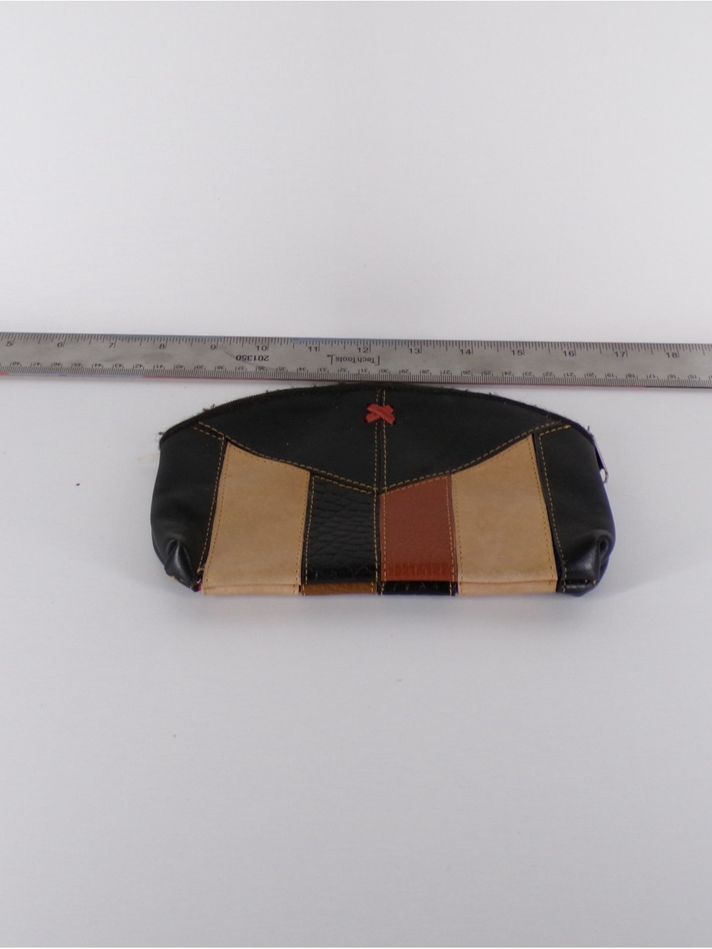 Men's Black and Tan Leather Zip Pouch